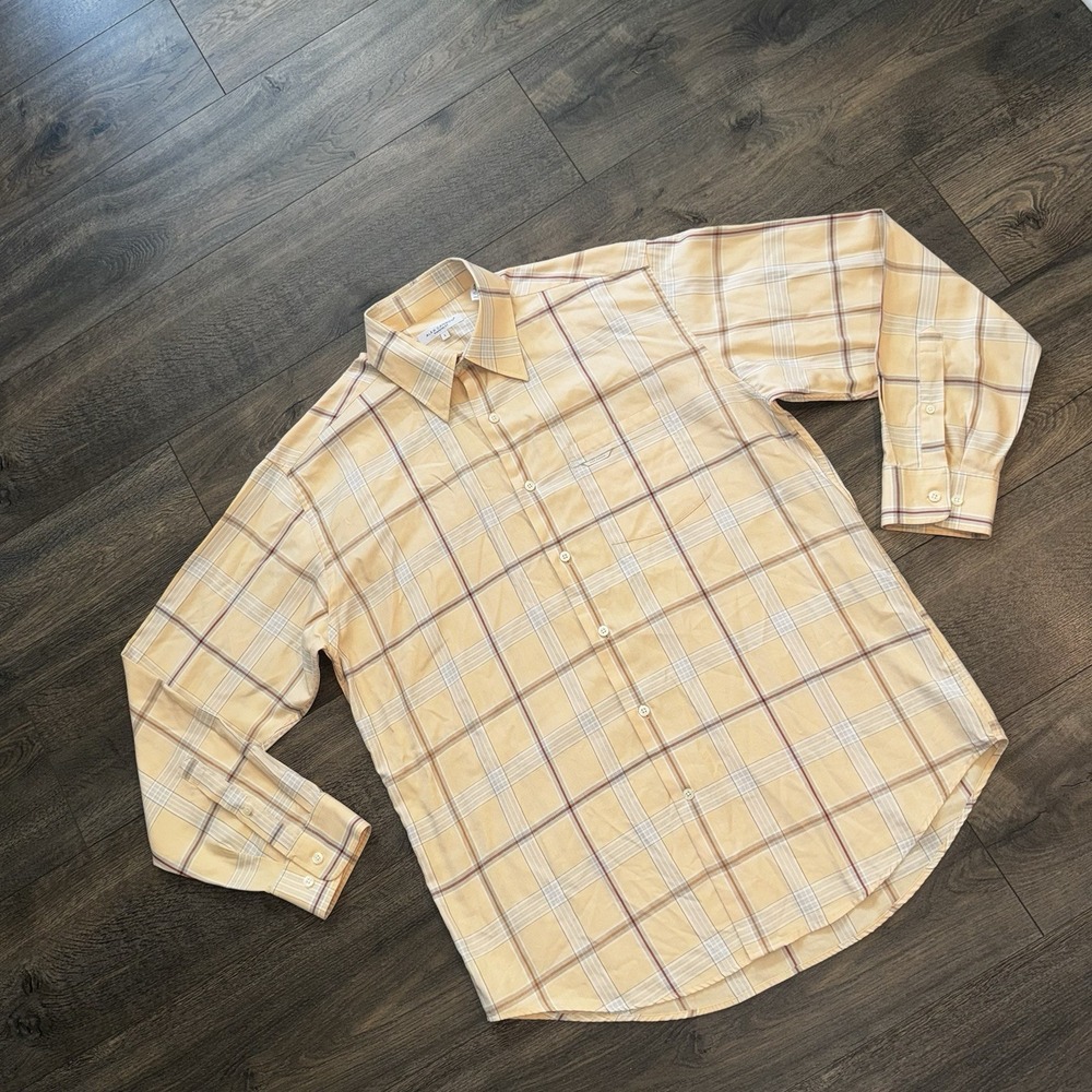 Lot Of 2 Alex Cannon Mens L Long Sleeves Button Up Striped Plaid Shirts Colorful - Picture 15 of 16